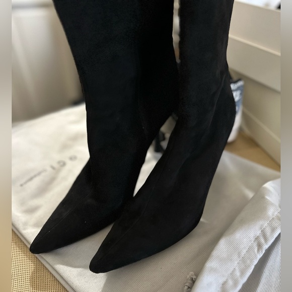GCI black suede tall black boots very good condition - Picture 3 of 8